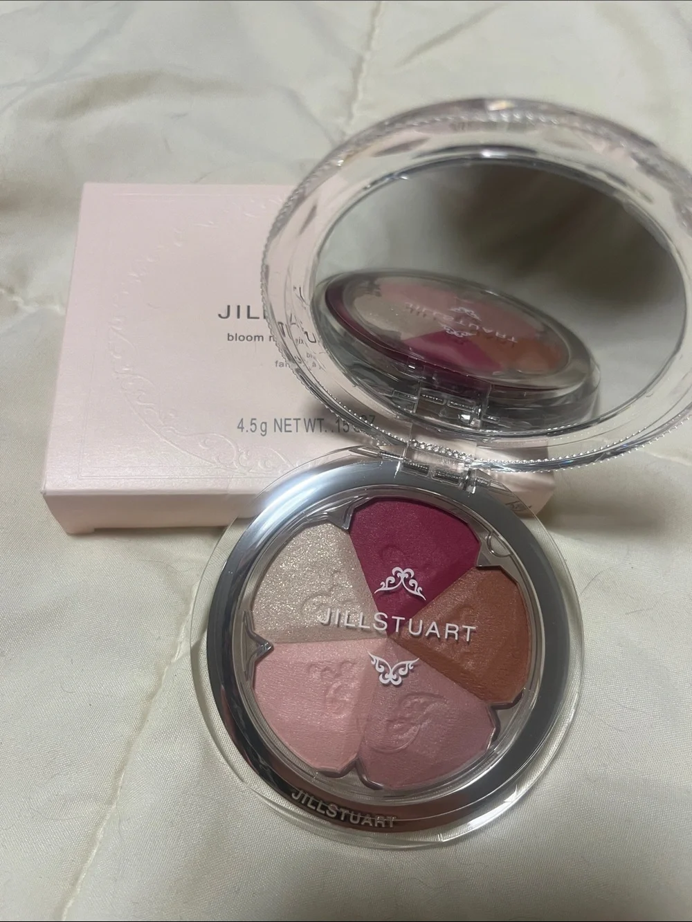 Jill Stuart Bloom Mix Blush Compact - Pink Box with Silver Faceted Case